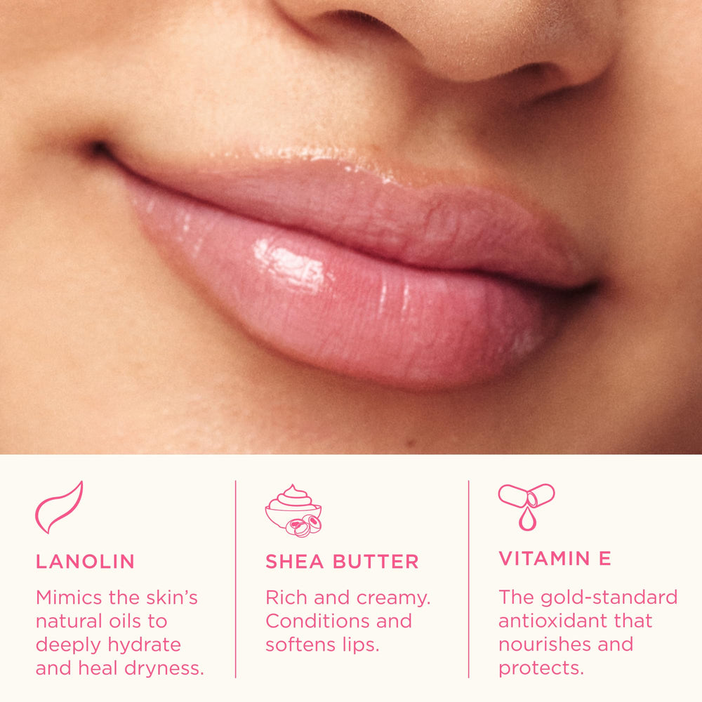 Lanolips applying Rhubarb balm to lips for instant hydration