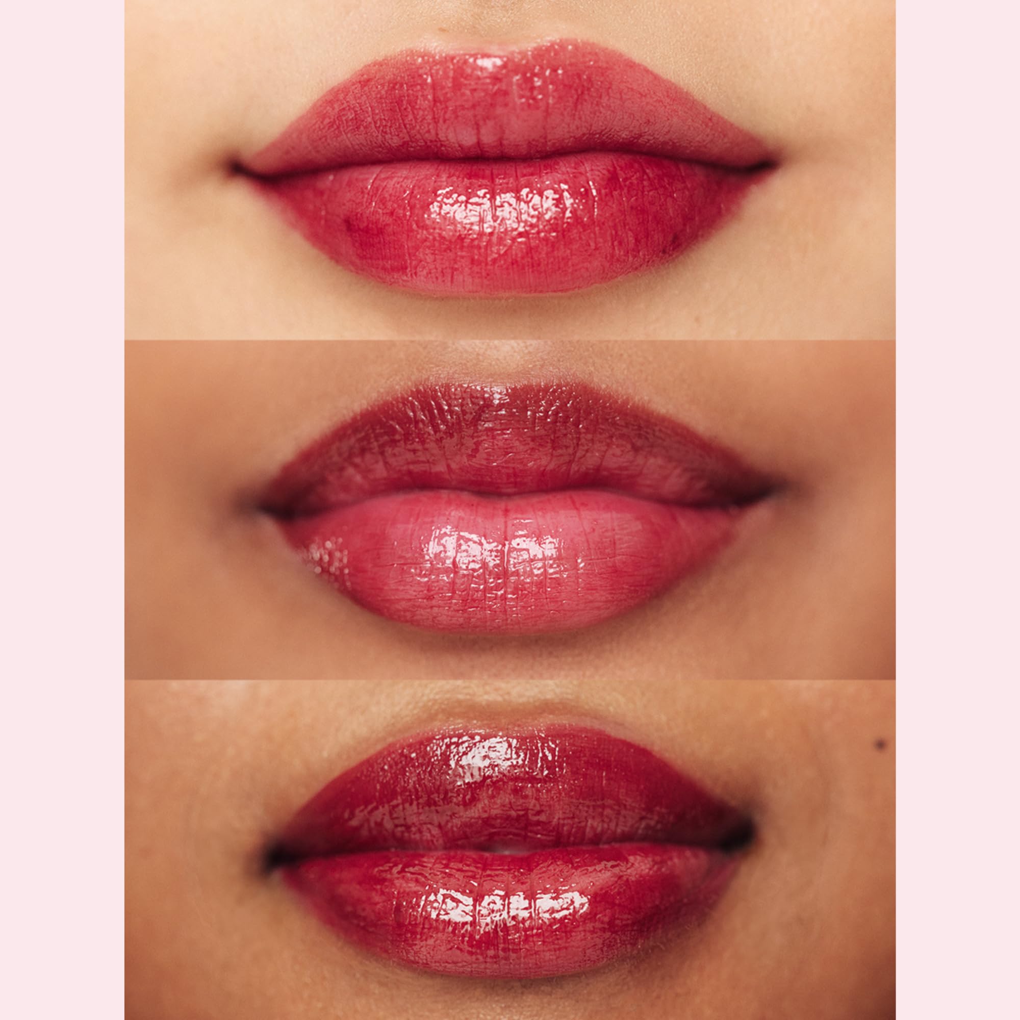 Lanolips spice tint swatch on arm revealing buildable color and glossy finish