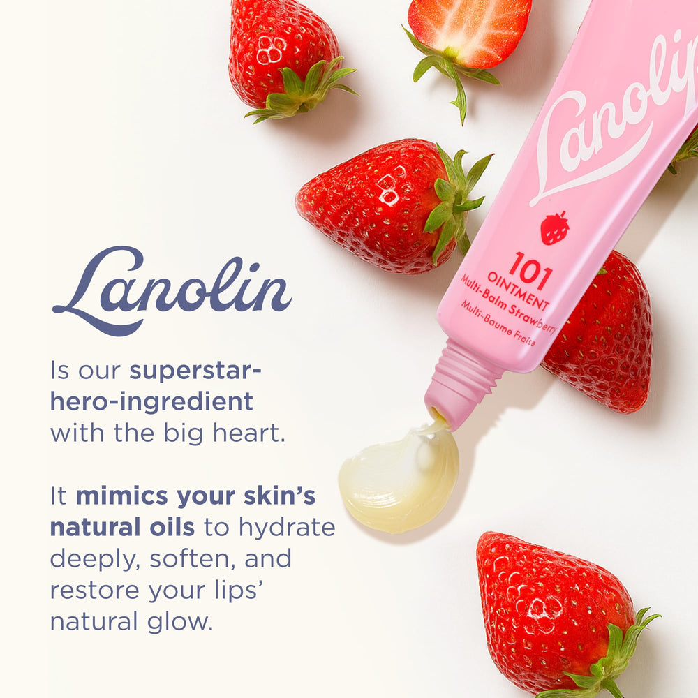 Lanolips Strawberry used on cuticles to show softening and repair of dry skin areas