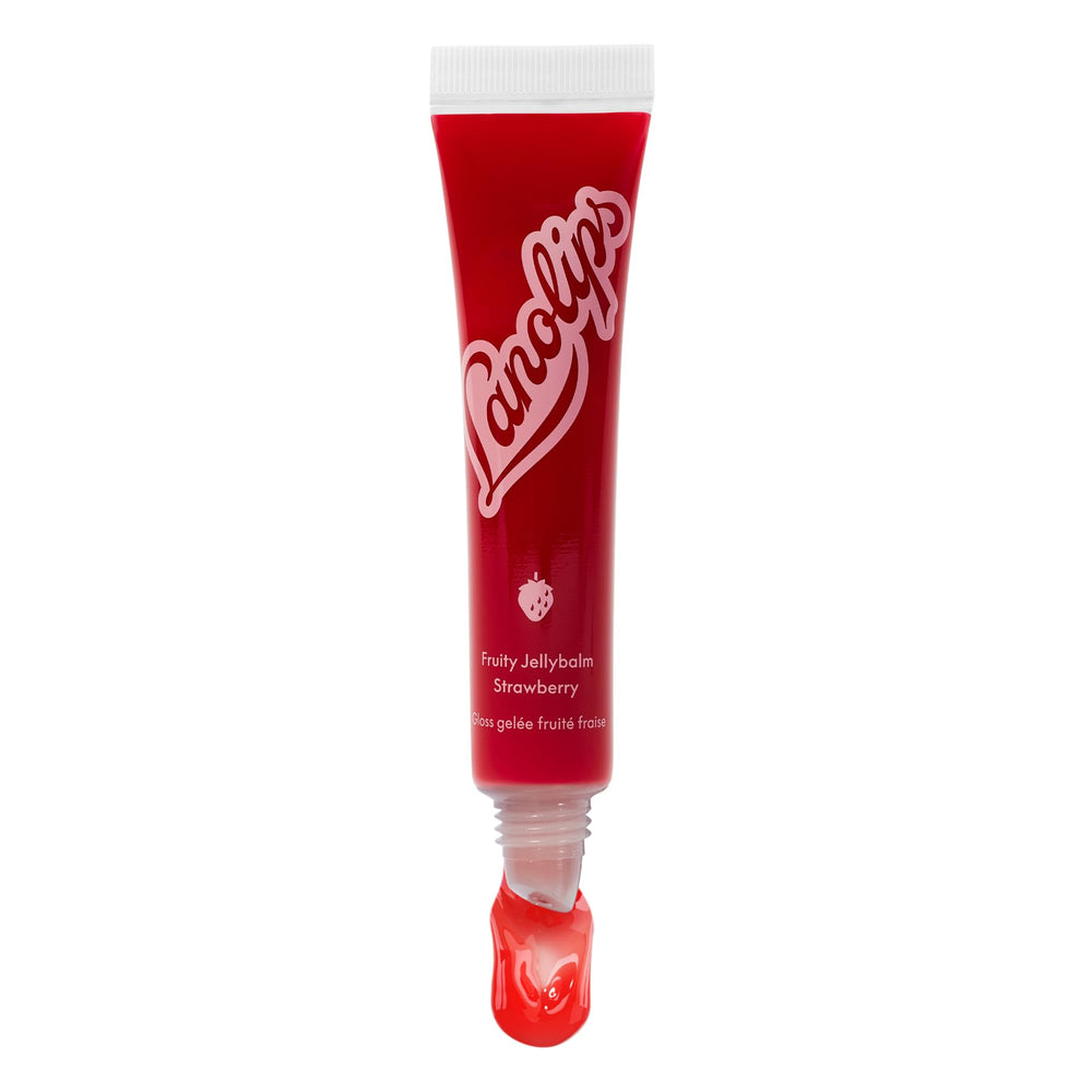 Lanolips strawberry in a handbag lifestyle shot, convenient hydration on-the-go