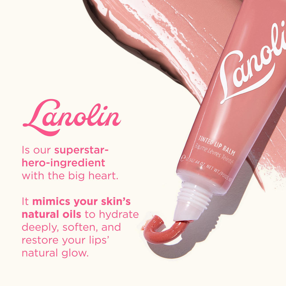 Lanolips texture close-up showing glossy finish and smooth glide benefit