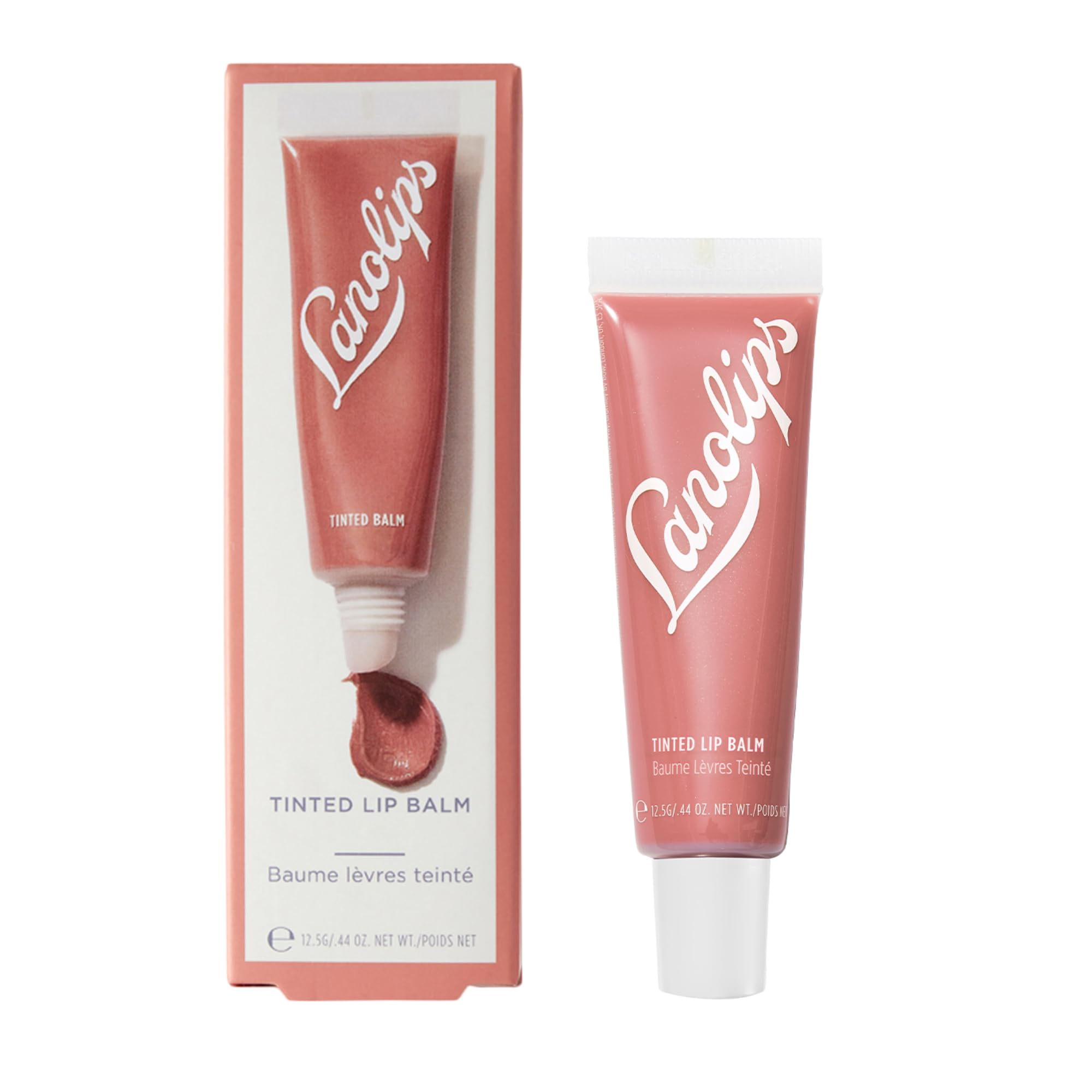 Lanolips front packaging showing compact tinted balm and branding for quick grab