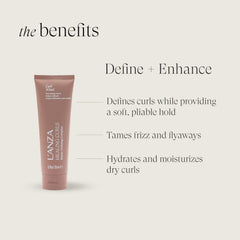 L’ANZA applying cream to damp curls for hydration and improved definition