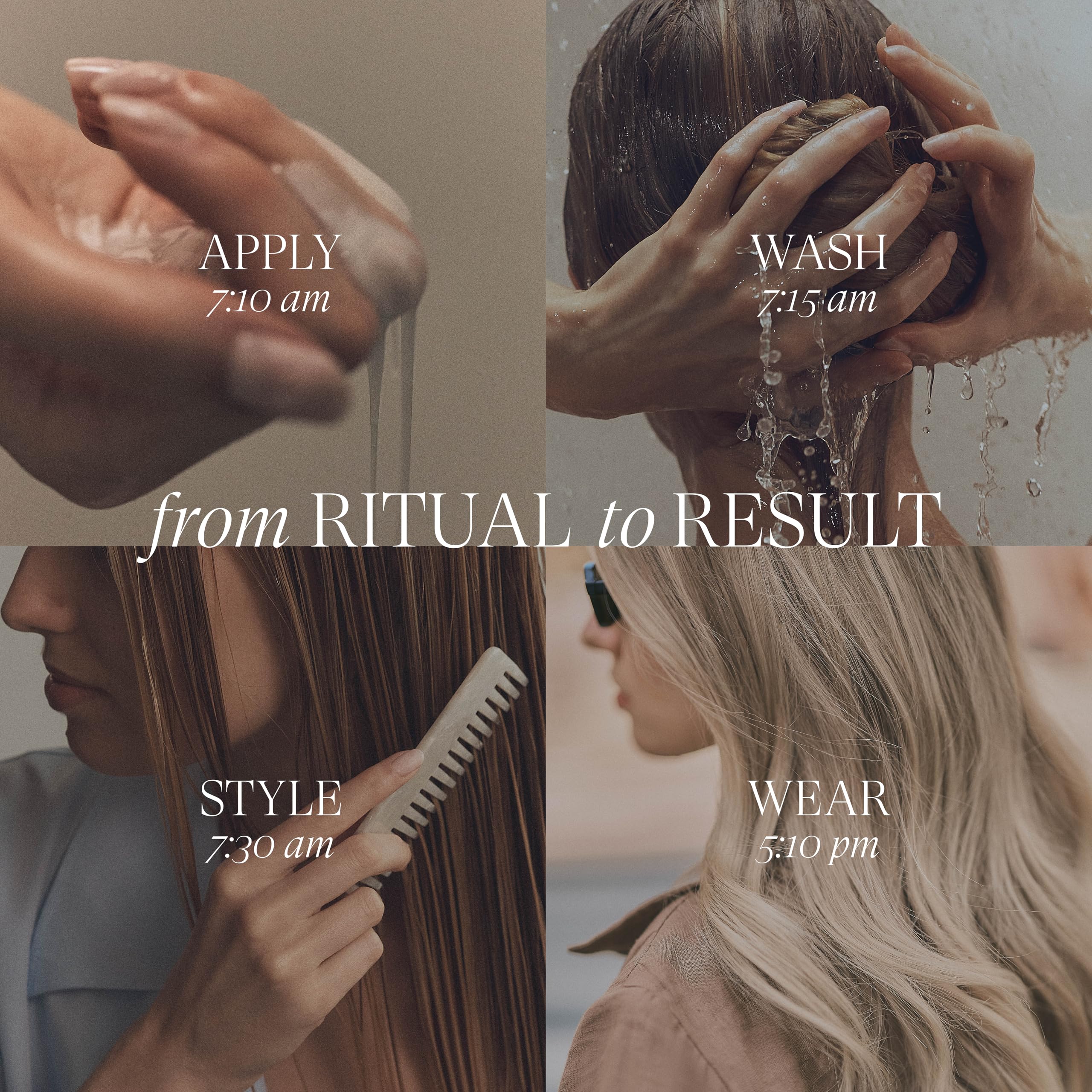 L’ANZA before and after hair comparison showing reduced breakage and shine