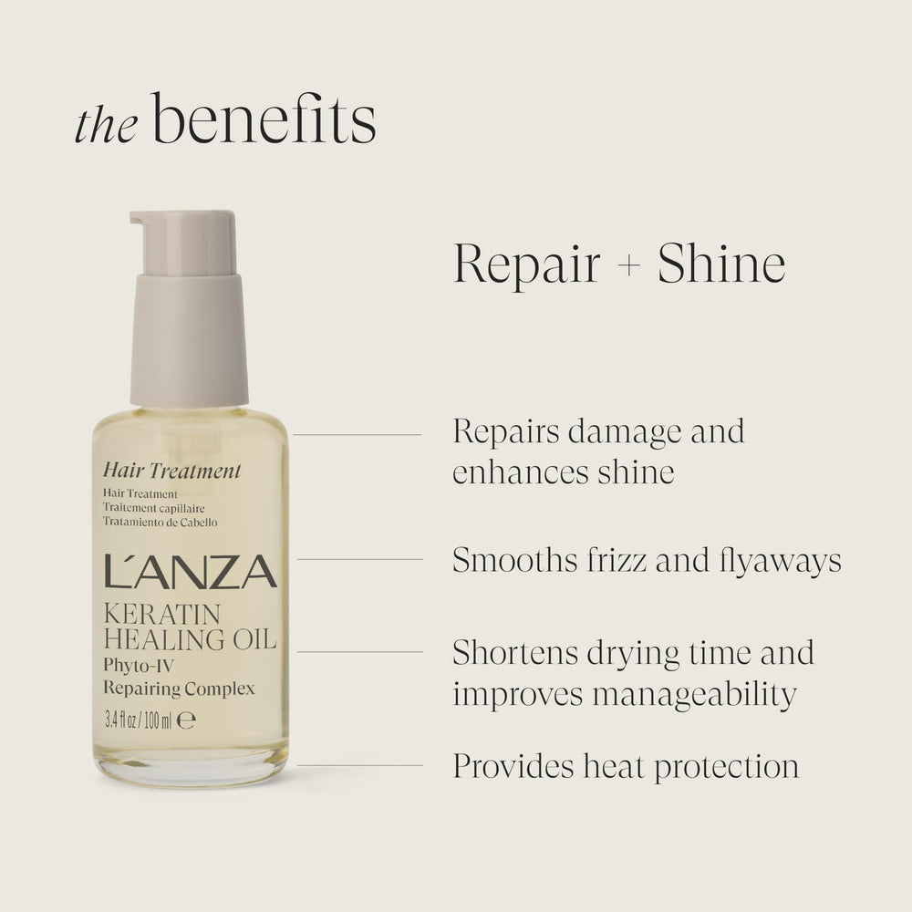 L’ANZA being applied to damp hair for heat protection and smoothing