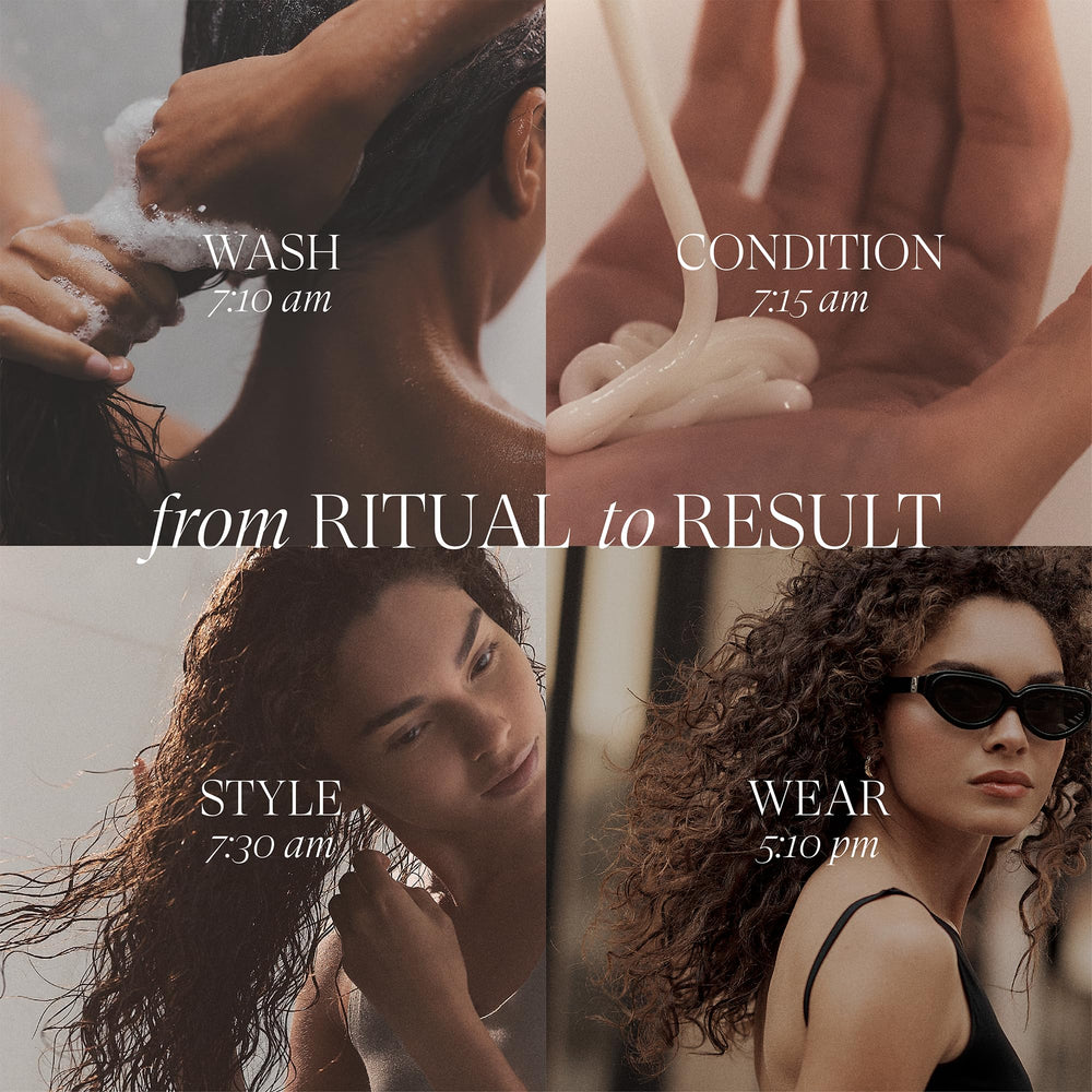 L'ANZA applied to mid-lengths and ends demonstrating frizz control and manageability