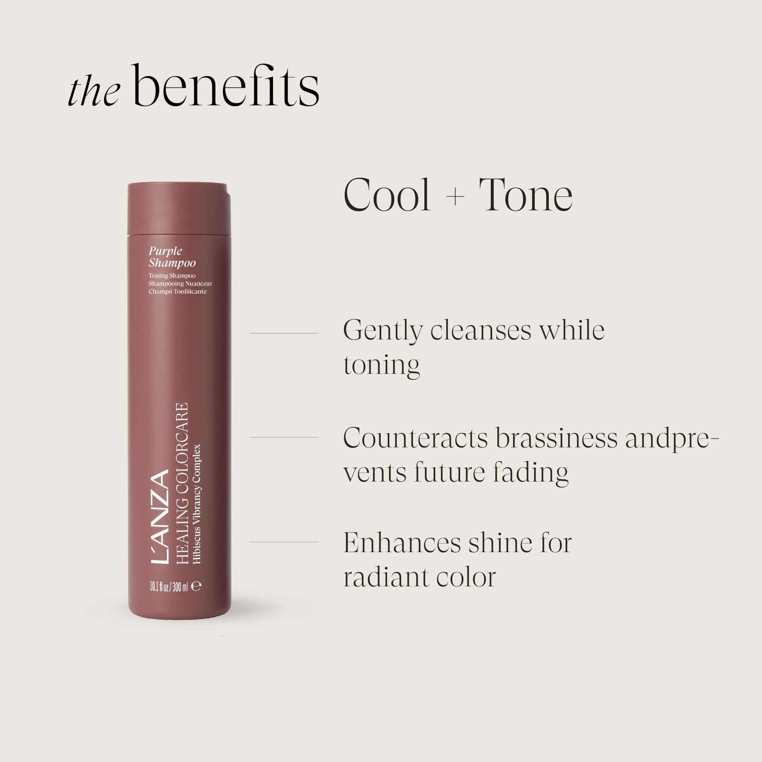 L’ANZA product lather on hair strands demonstrating gentle cleansing and toning action