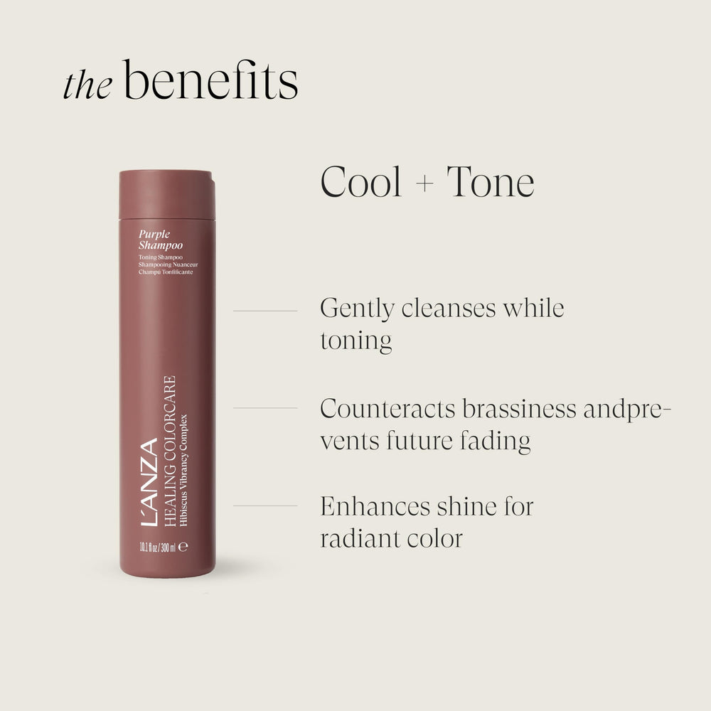 L’ANZA product lather on hair strands demonstrating gentle cleansing and toning action