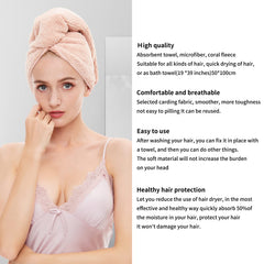 Laojbaba towel wrapped on long hair demonstrating secure, hands-free drying