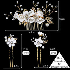 LAPOHI comb detail showing gold-tone base and rhinestones for secure hold and photo-ready sparkle