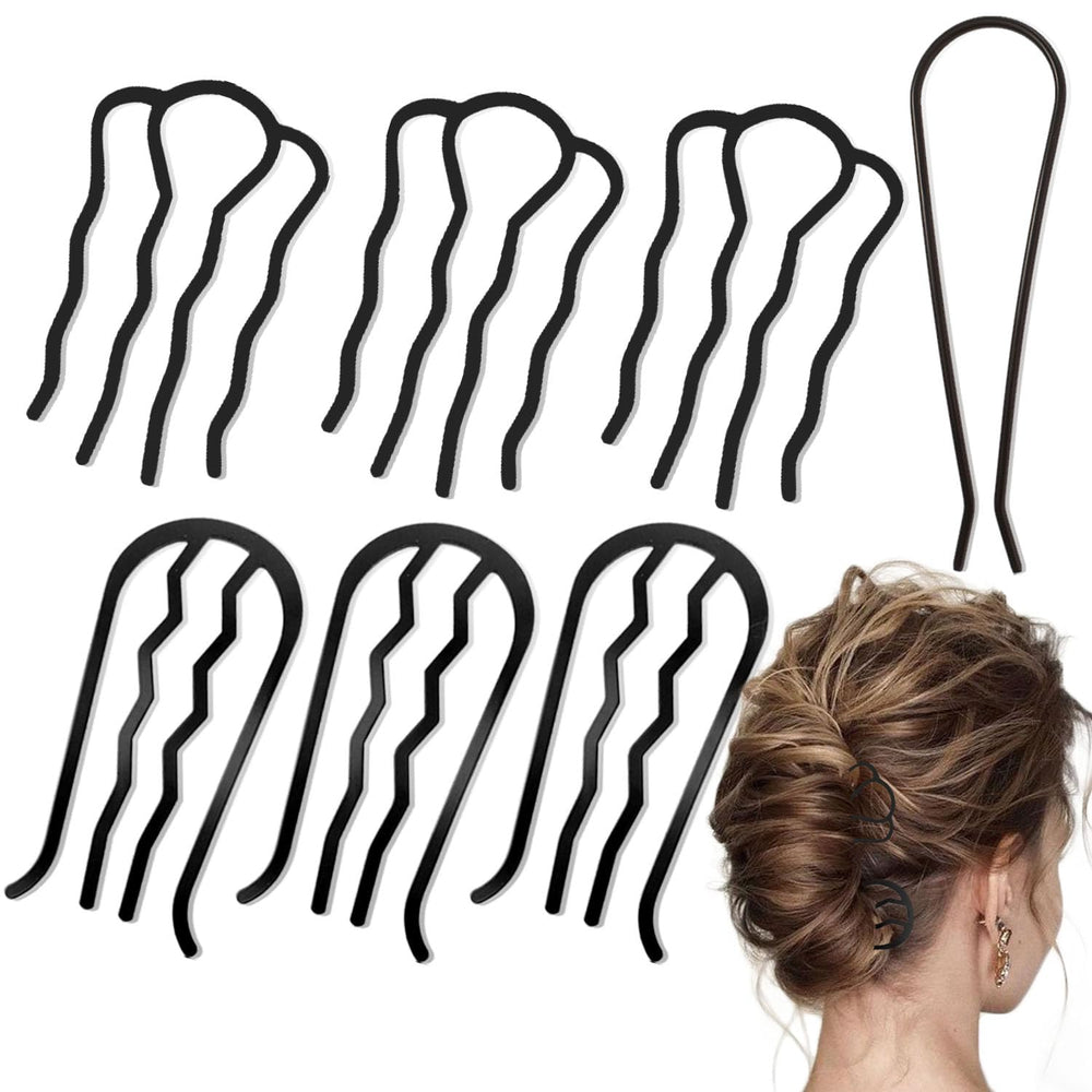 LAPOHI front view of seven metal combs, organized for selection and quick styling