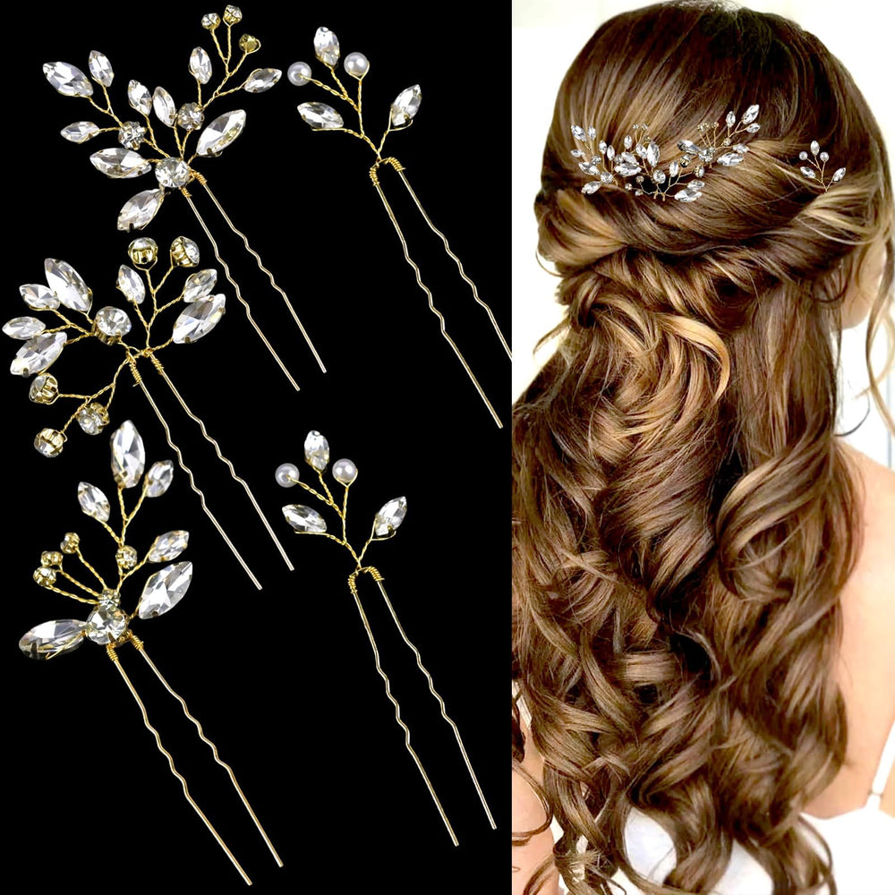 LAPOHI gold hair pins front view showing elegant set and compact packaging benefit: ready-to-use