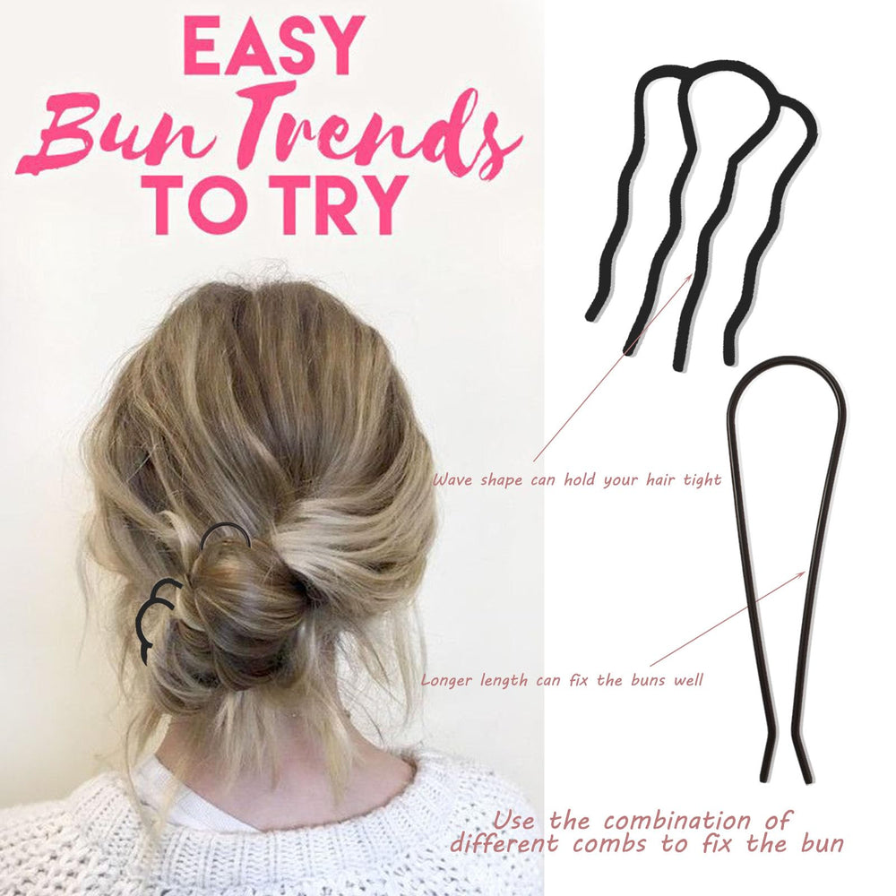LAPOHI comb securing a side updo, demonstrating stable hold for medium hair