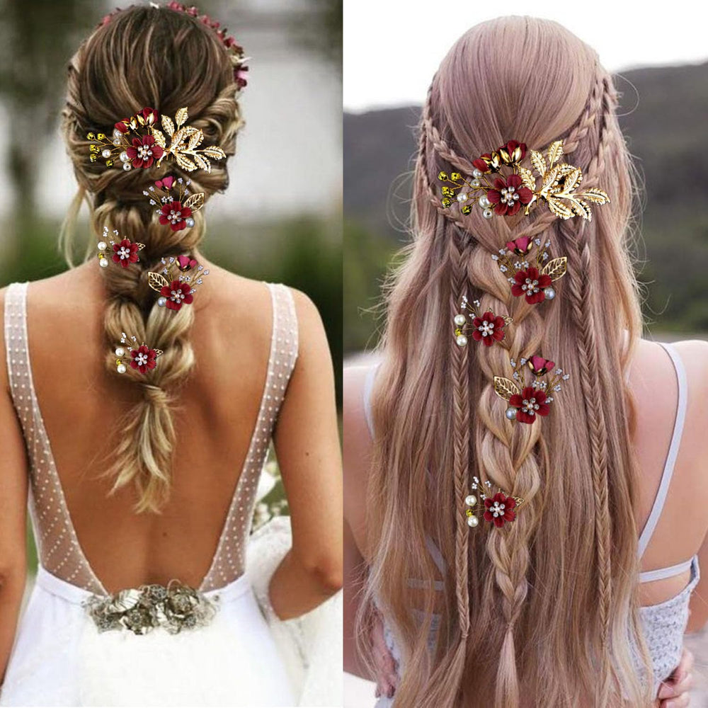 LAPOHI model wearing hair pins and comb in a wedding hairstyle, polished look benefit