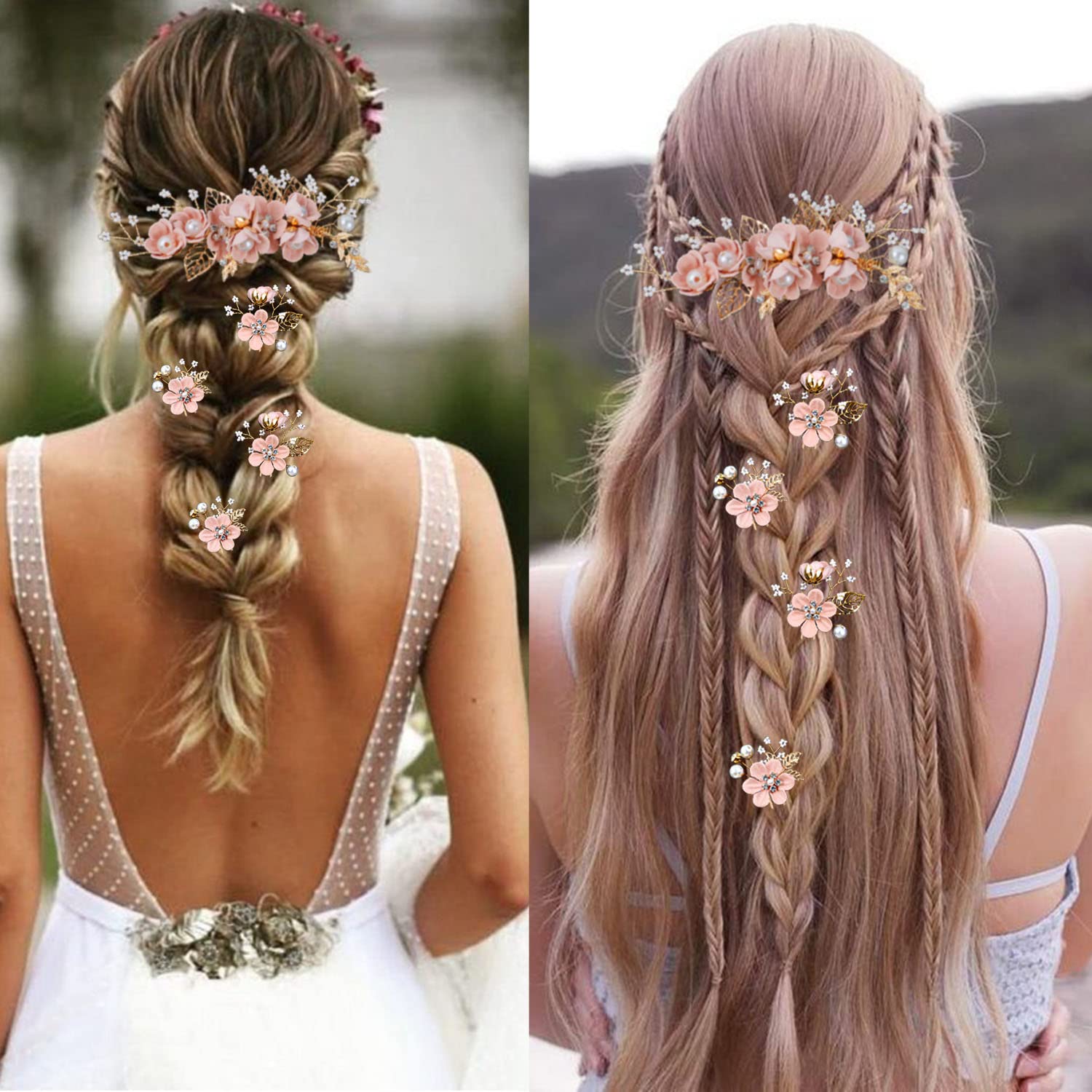 LAPOHI worn by model in romantic updo illustrating how pieces enhance bridal looks