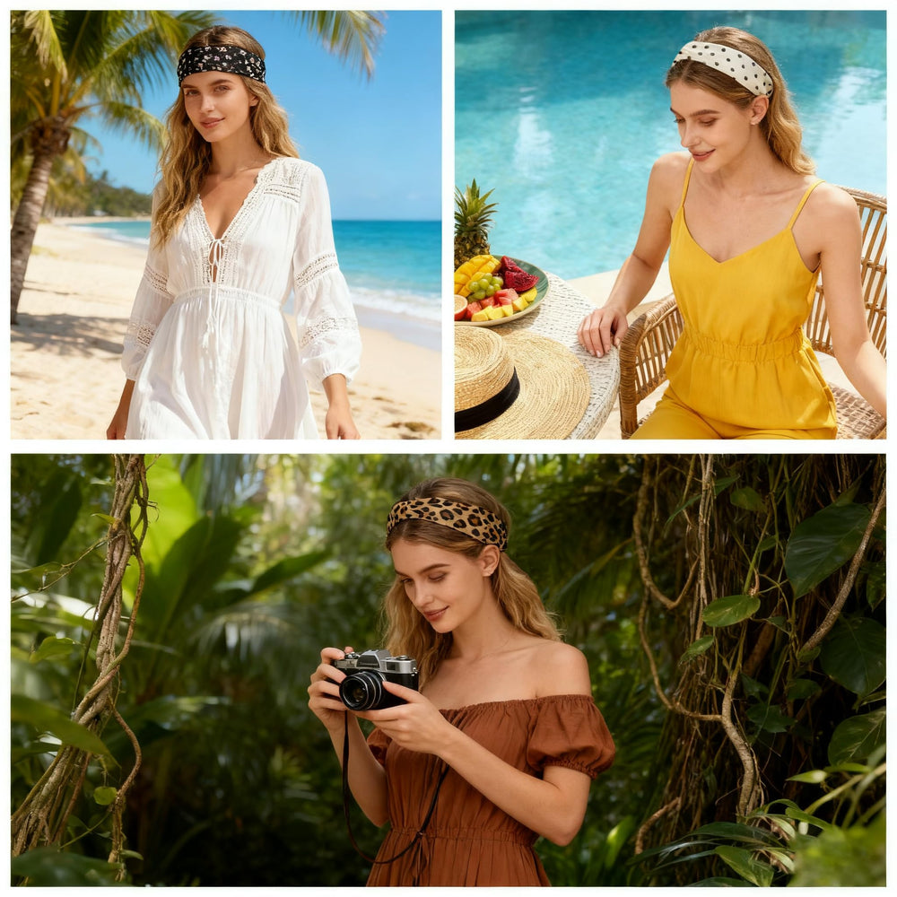 Flat-lay of LAPOHI leopard, floral, stripe and solid patterns offering mix-and-match outfit options