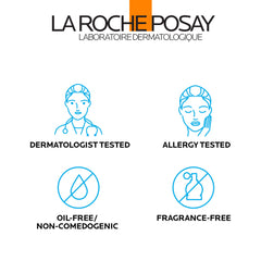 La Roche-Posay lotion applied on arm at beach showing water resistance