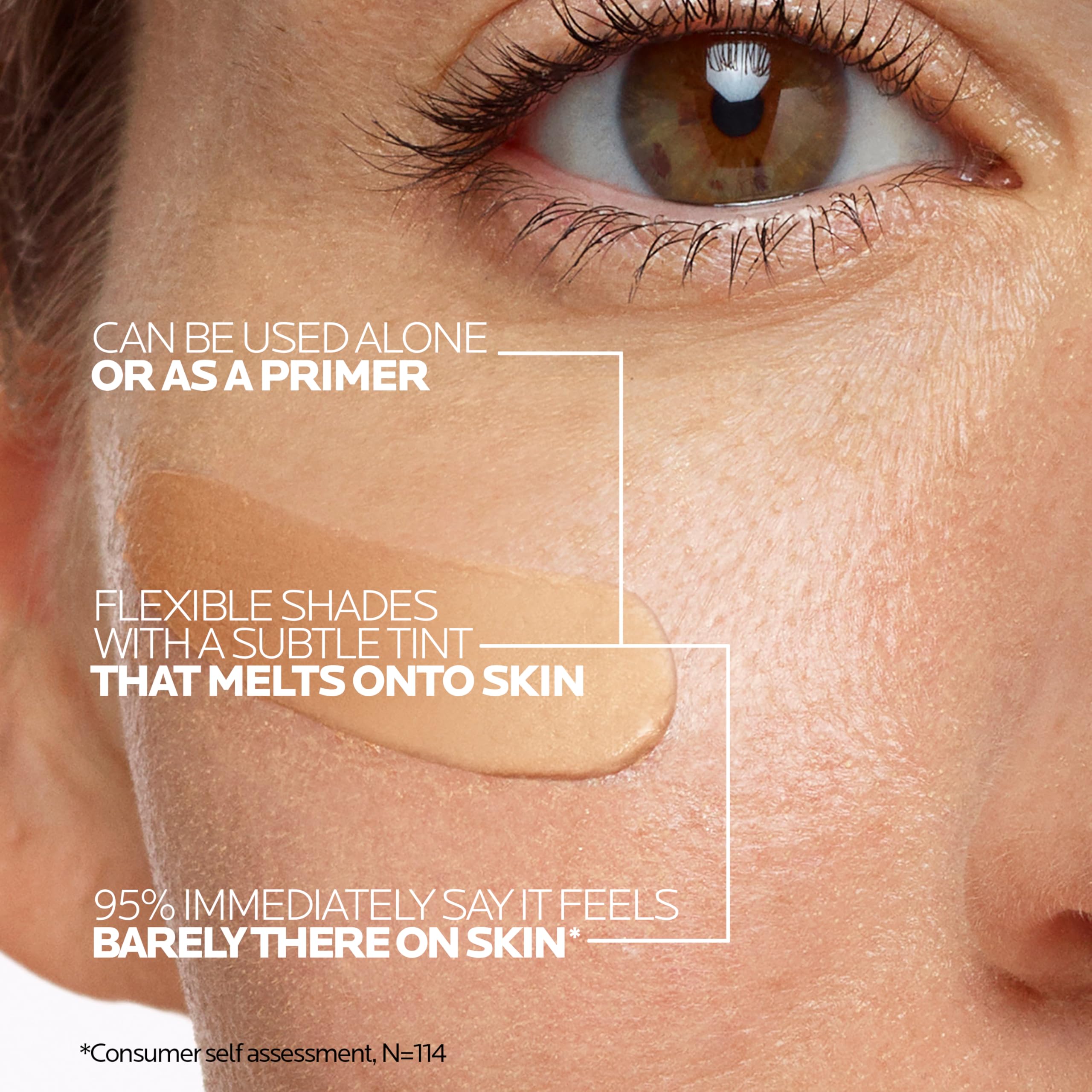 La Roche-Posay being applied on hand to show blendable tint and smoothness