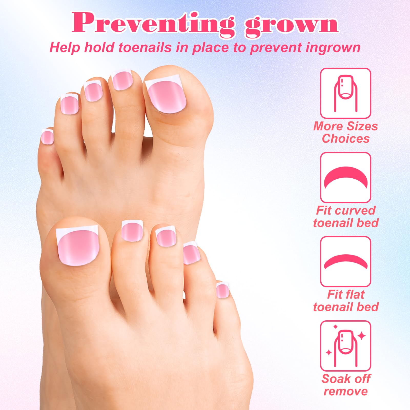 Larrel close-up of square French tip design showing smooth finish and polish-free look
