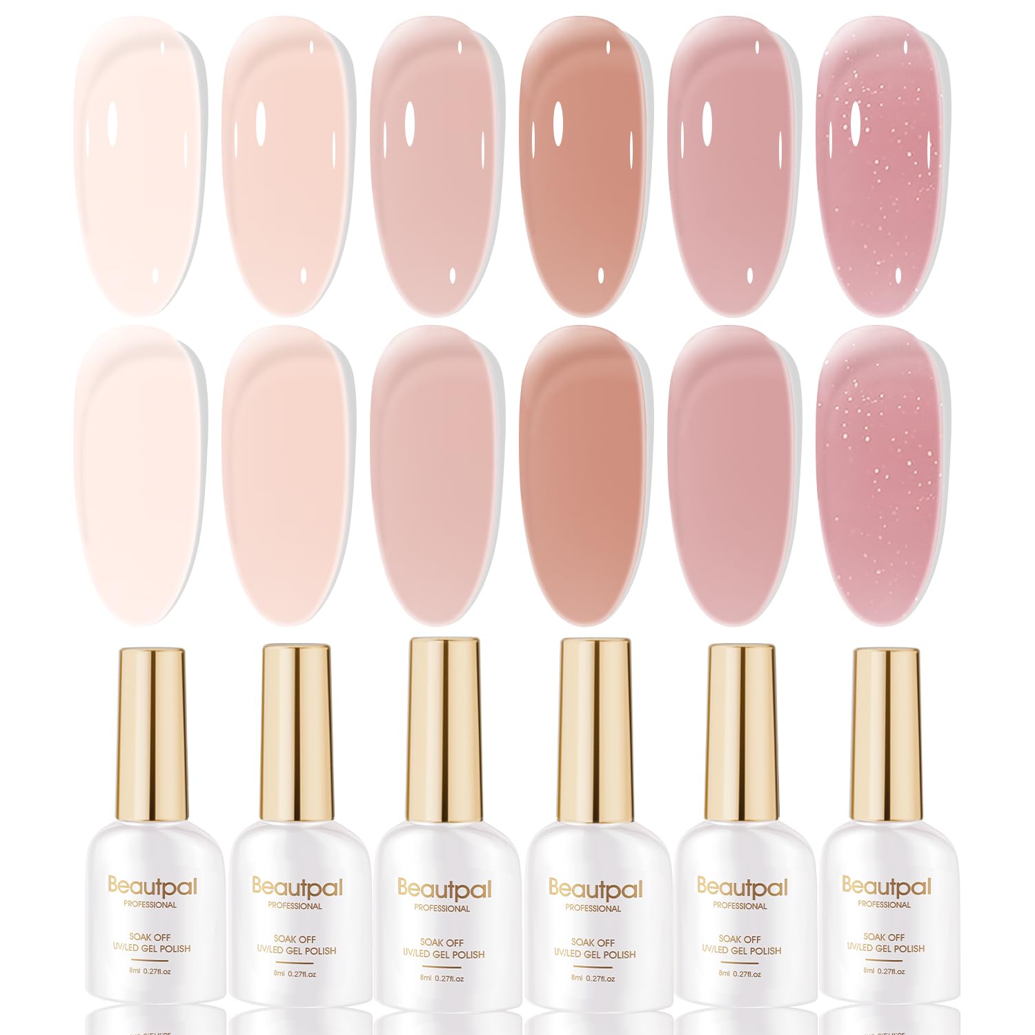 Larvall front packaging showing six 8ml gel bottles, tidy kit benefit