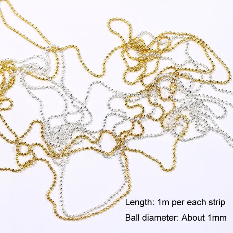 lasenersm chains applied on acrylic nail tip to create raised metallic nail art