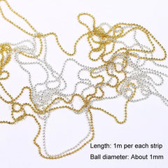 lasenersm chains applied on acrylic nail tip to create raised metallic nail art