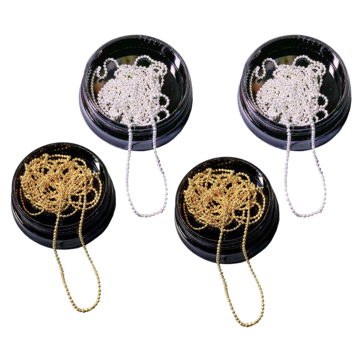 lasenersm front packaging showing silver and gold chains for neat storage and use