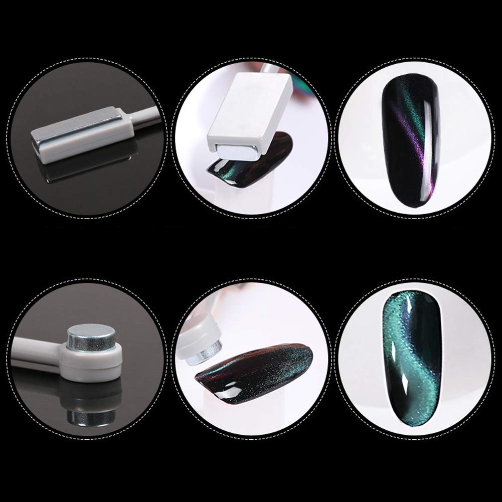 lasenersm magnet over nail creating cat-eye stripe for quick salon-worthy results