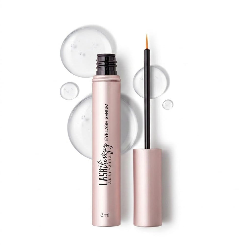Lash Therapy Australia front packaging showing compact 3ml bottle and branding benefit of portability