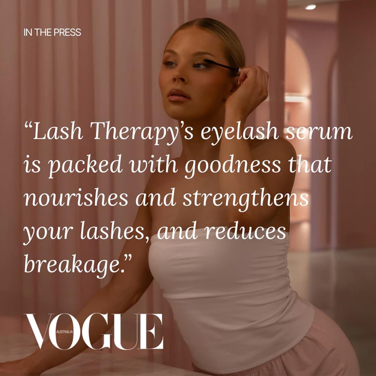 Lash Therapy Australia ingredient label close-up highlighting pumpkin seed and biotin for nourishing benefit