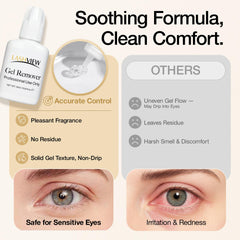 LASHVIEW applicator applying gel to lash base for targeted adhesive removal benefit