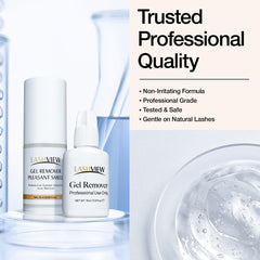 LASHVIEW label detail highlighting gentle ingredients and clear usage information