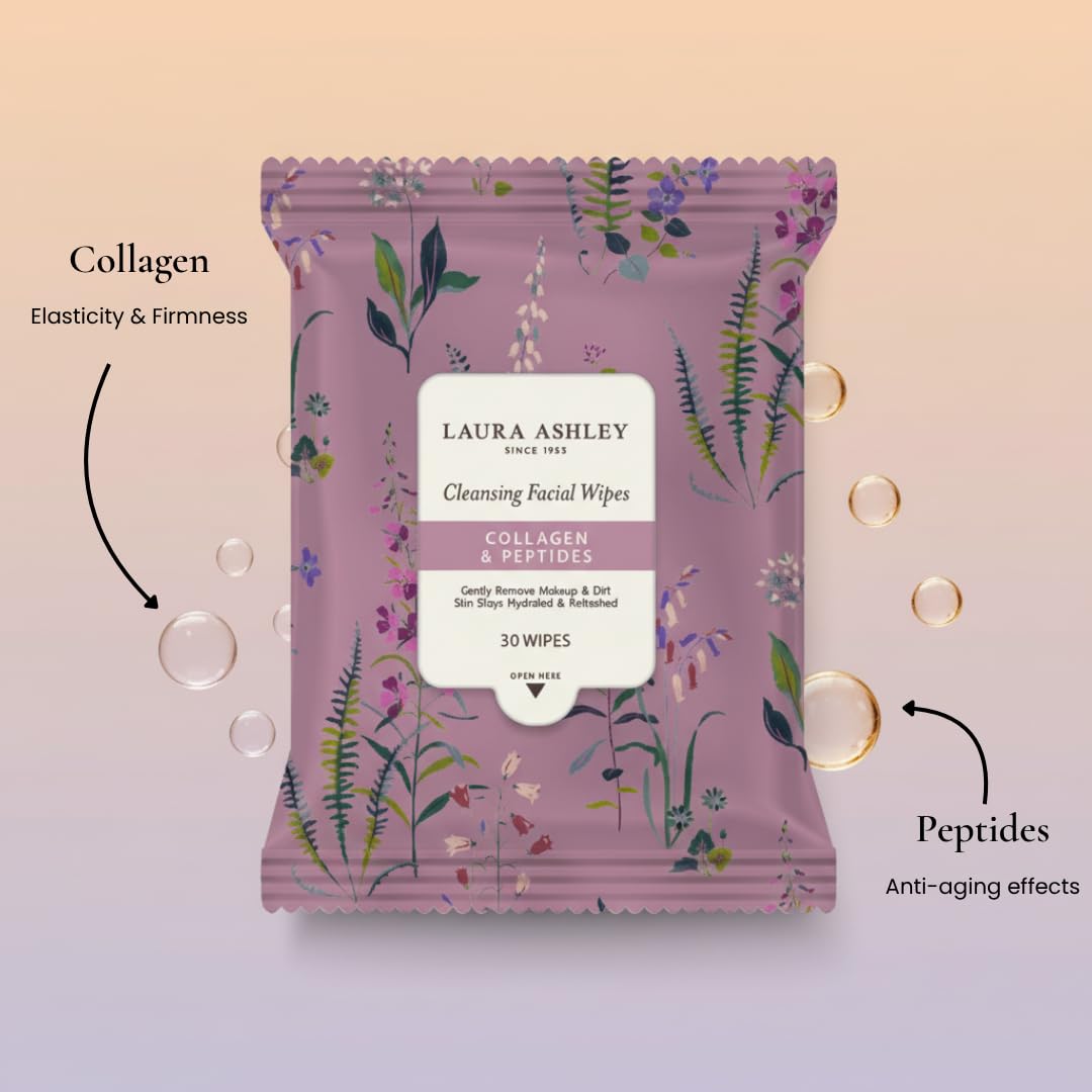 Laura Ashley label with ingredient callouts to show active benefits