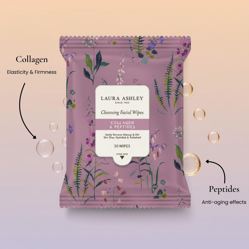 Laura Ashley label with ingredient callouts to show active benefits