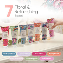 Laura Ashley seven tubes arranged to display each floral scent variety