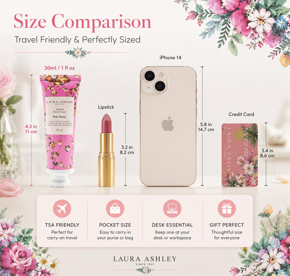 Laura Ashley travel pouch with tubes illustrating convenient portability benefit