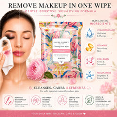 Laura Ashley wipe beside a coin for size comparison and on-the-go portability