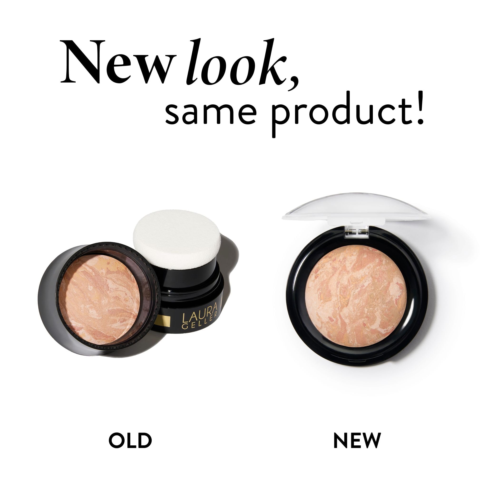 LAURA GELLER marbleized pan close-up revealing multi-toned pigments for color correction
