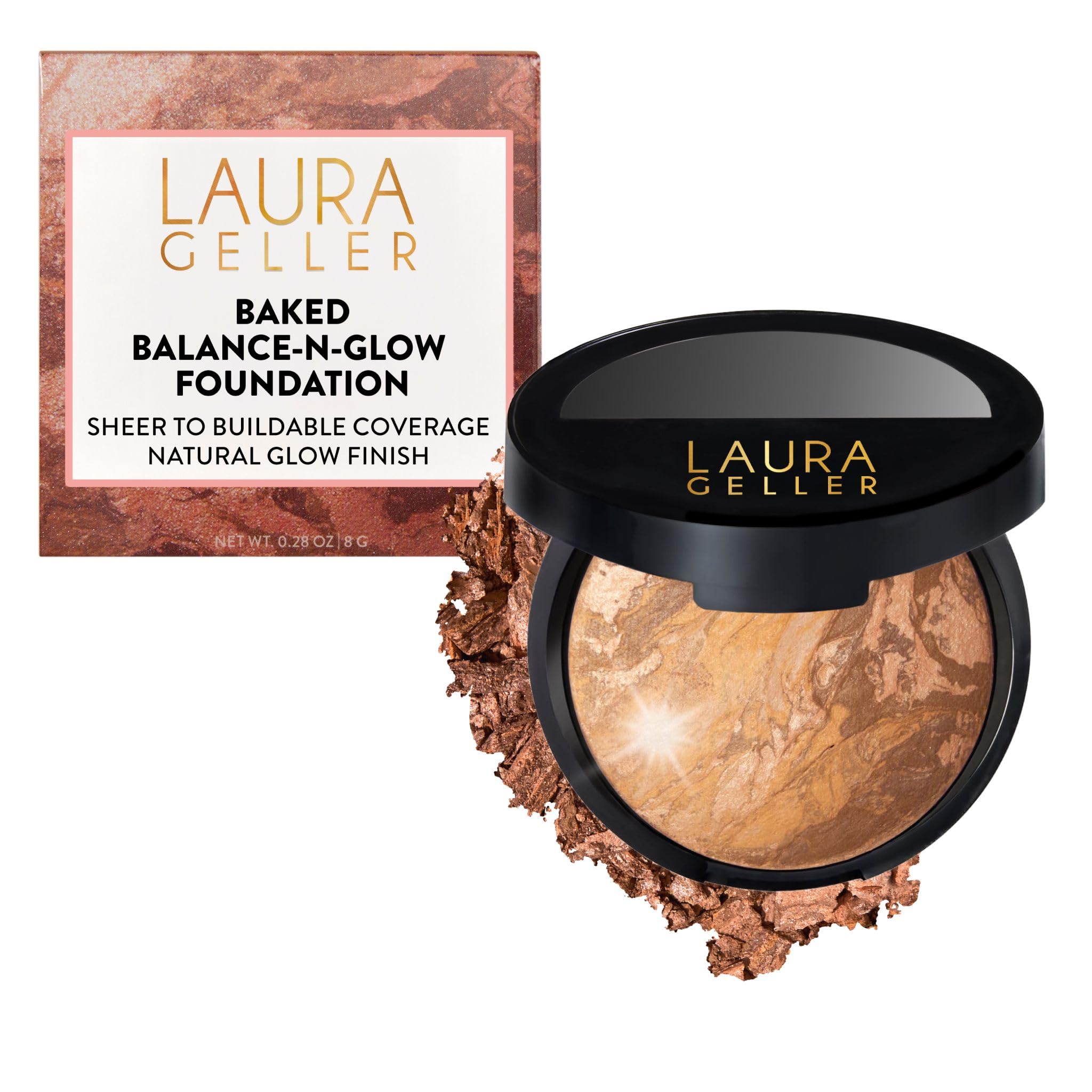 LAURA GELLER front compact tan showing elegant baked finish and easy portability