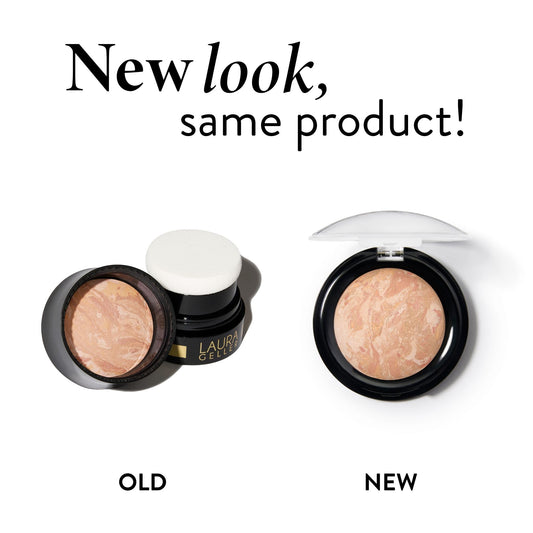 LAURA GELLER NEW YORK marbled powder close-up highlighting marbleized pigments and smooth texture
