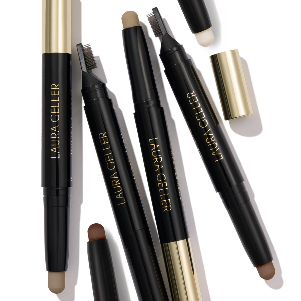 LAURA GELLER NEW YORK lifestyle image on vanity conveying everyday grooming use