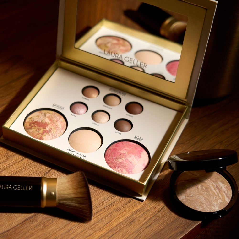 LAURA GELLER finished makeup look on model illustrating natural luminous effect