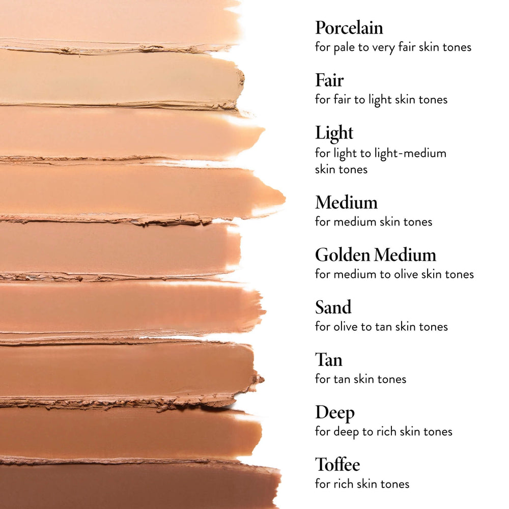 LAURA GELLER NEW YORK swatches on arm displaying buildable shades and customizable coverage benefit