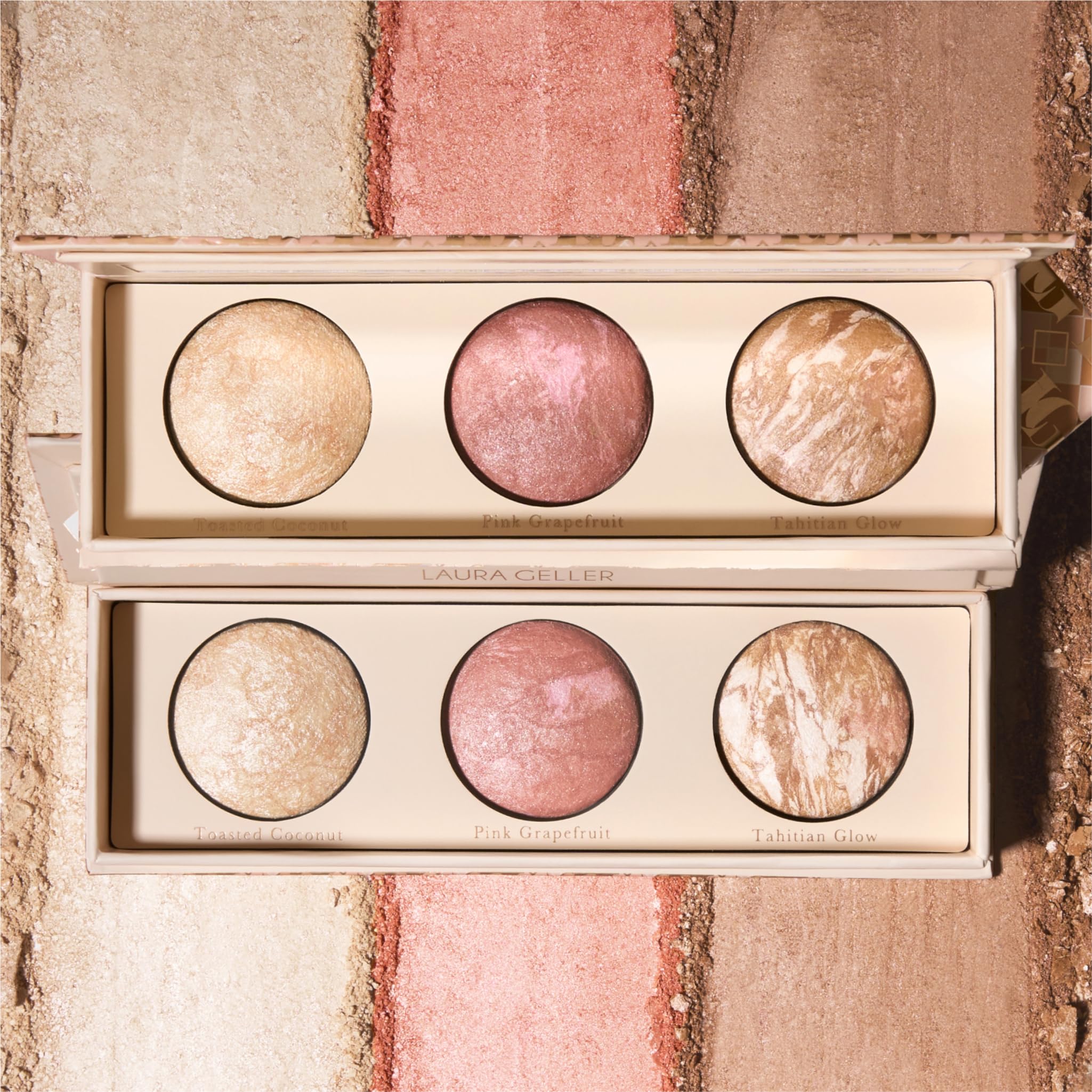 LAURA GELLER NEW YORK close label shot highlighting shade names and product details