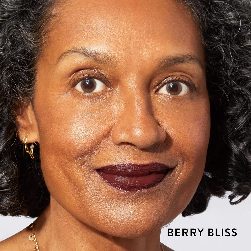 LAURA GELLER open lipstick cap revealing Berry Bliss bullet for quick color pick