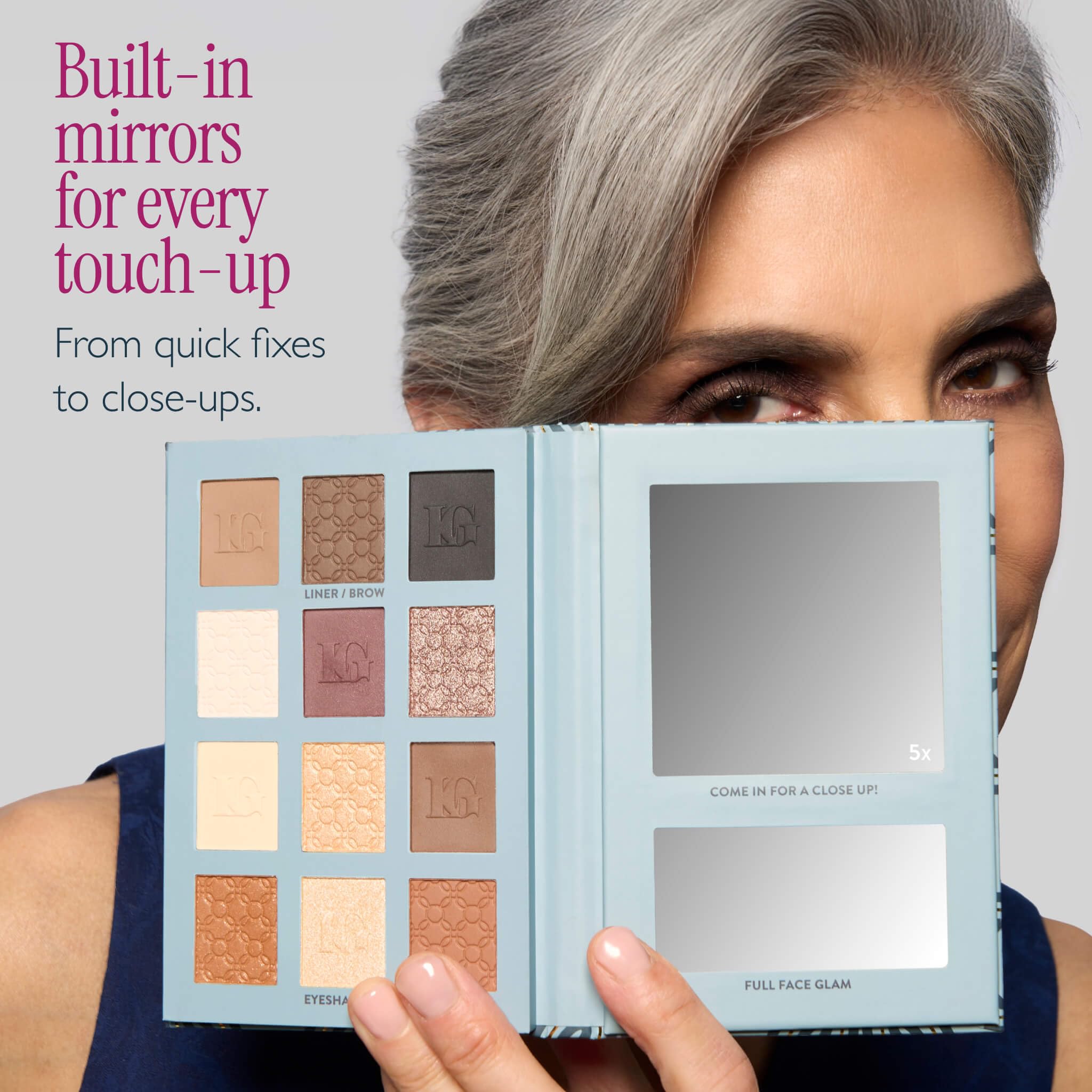 LAURA GELLER NEW YORK magnifying mirror in palette for precise on-the-go application