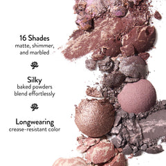 LAURA GELLER NEW YORK matte powder swipe showing smooth blendable pigment payoff