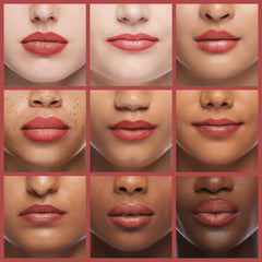LAURA GELLER closeup of lip application showing clean defined edges and color