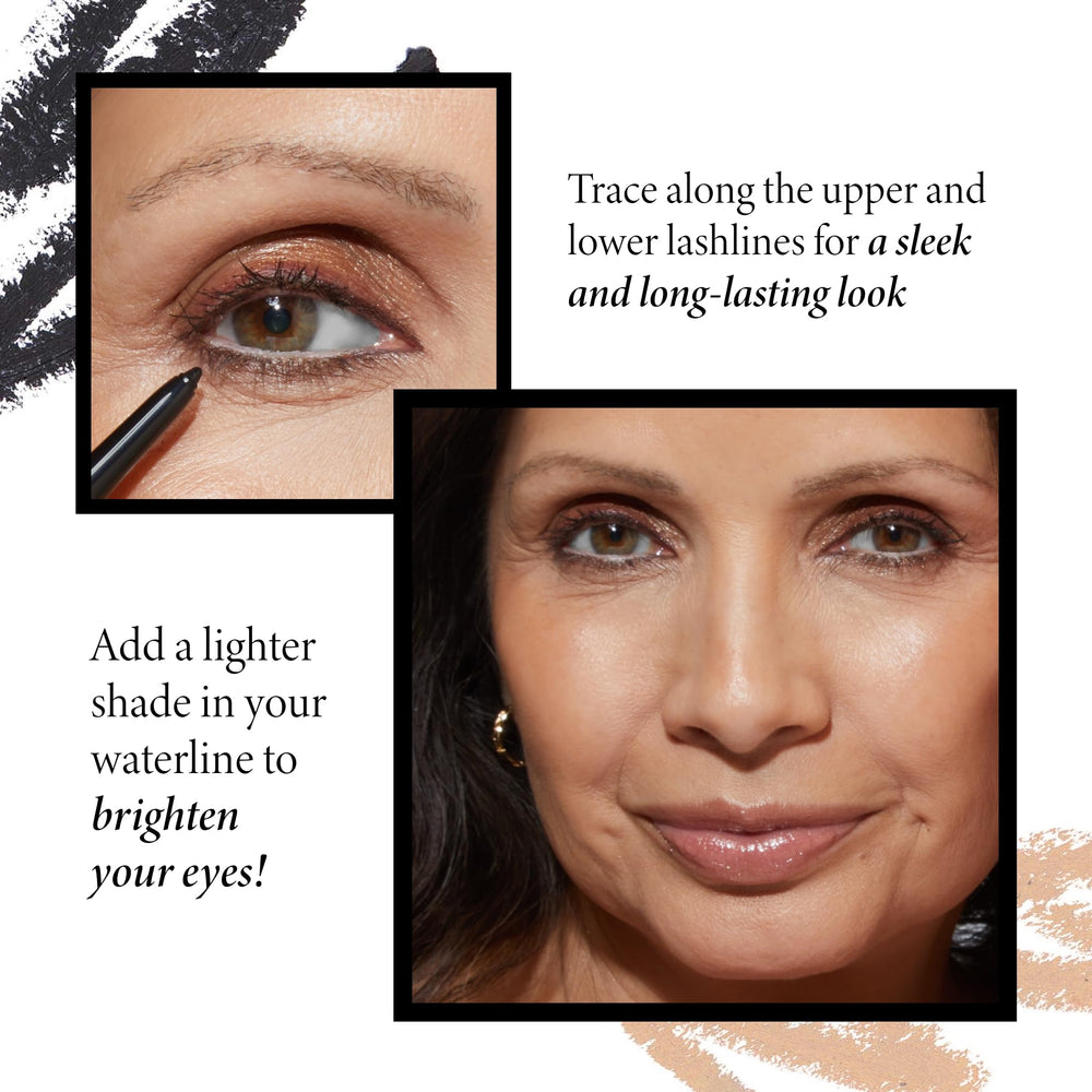 LAURA GELLER NEW YORK winged liner demonstration showing easy blending and intense color