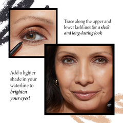 LAURA GELLER NEW YORK winged liner demonstration showing easy blending and intense color